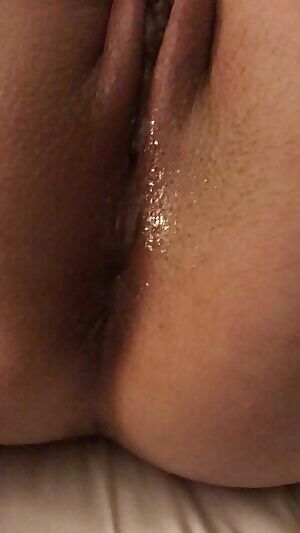 y cum dripping out of her reshly fucked ass