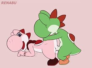 Yoshi making eggs