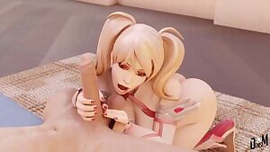 Pink Mercy sucking the balls and the shaft