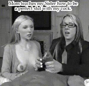 Mom teaches my sister