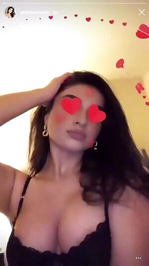 In a black bra