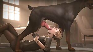 Victoria sucking some doggy D