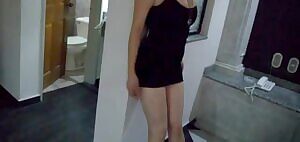 Having fun in a little black dress