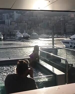 BTS in a purple bikini