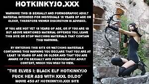 The Elves I: Black elf Hotkinkyjo fuck her ass with XXXL Seahorse dildo at the castle