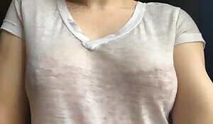 Giving you a look under my white shirt 😉