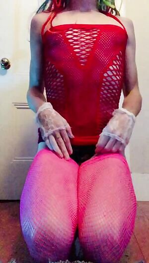 Assuming the sissy position 😋