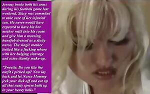 Jeremy was shocked to see his mother Stacy go all out with her slutty nurse outfit. When it came to her son's fetishes, she never holds back.