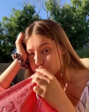 Sometimes I imagine how my sister 18y/o does this with my dick.