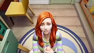Ginger sim cumshot