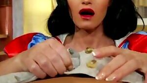 Snow White aroused by prince charming's cock