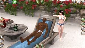 Kokoro and Zack Sex on the Beach scene, fan-made game recording