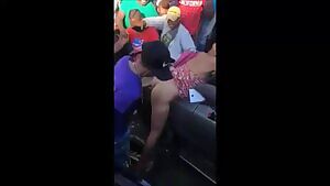 Slut gets fucked in public