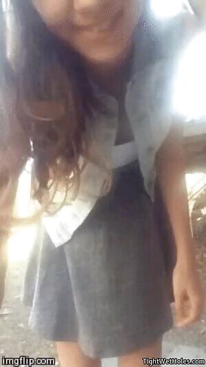 Flashing her VS thong