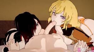 Ruby and Yang - cock and balls pampering