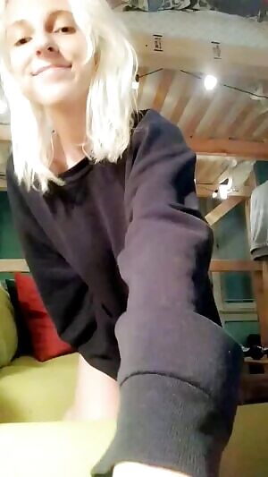 Skinny blonde, big fat tits