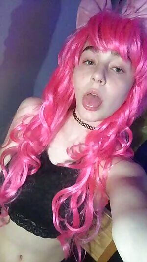 Tongue out, tits out