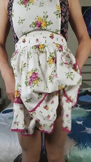 Taking a break from doing housework to tease you