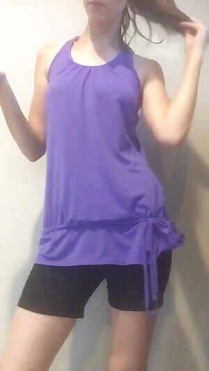 peeling off my clothes after a run 😘