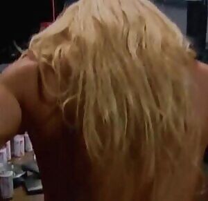 Trish Stratus losing at strip poker