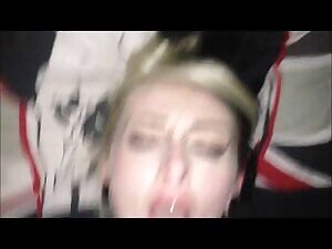 Beautiful alt girl takes a facial