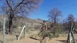 Naked at a natural hot springs