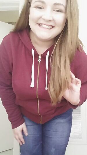 Long-haired cutie has a little secret for you ;)