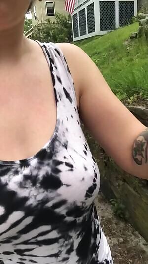 public flash on a walk