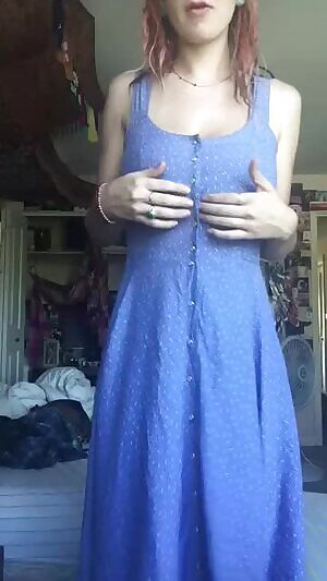 Blue dress reveal.