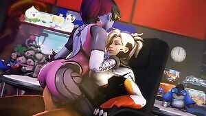 Widow rides Mercy in the arcade
