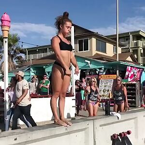 Gymnastics in the sand!