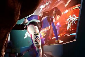 D.Va getting fucked in the arcade