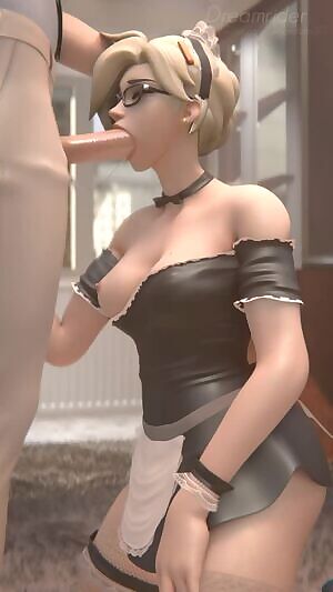 Maid Mercy sucking dick