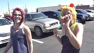 Trinity May & Audra flashing at the state fair pt 1