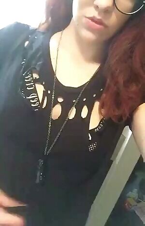 Flashing perfect tits in my holey shirt 😜