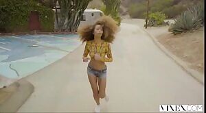 Gorgeous Teen With Sexy Afro Gets Slammed By Big White Dick, Quivering Orgasm