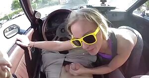 Sucking him in his car