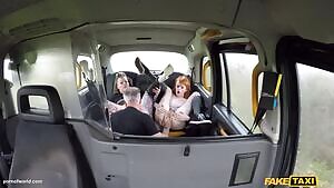 1 - Taxi Driver Fucks Two Hotties - pornstars Piggy Mouth and Azura Alii
