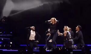 Jessica Chastain dancing and spanking Madonna onstage