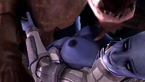 Liara and her pet Varren