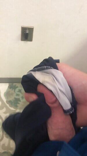 Jacking off into a hot coworkers used panties