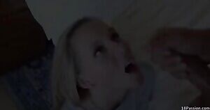 Cute teen takes a nice facial