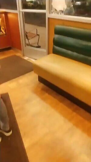 Flashing her tits in the parking lot