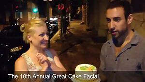 Woman gets cake smashed in her face annually for her birthday