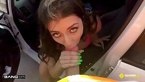 Big brown eyes while she sucks