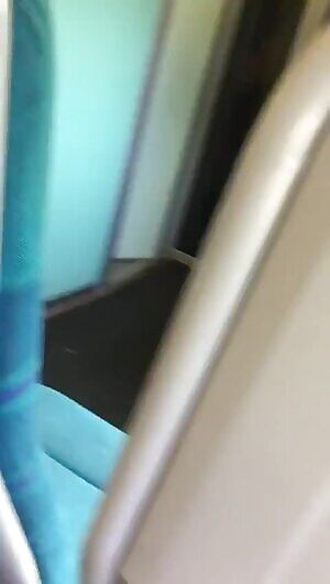 Cutie showing tits on a train