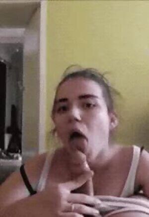 Roommate walks in on cam blowjob