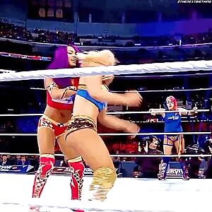 Sasha Banks showing the “golden goddess” Mandy Rose who’s the Boss