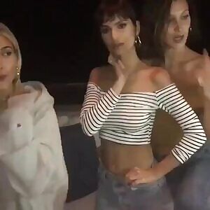 Emily Ratajkowski being felt up by Bella Hadid