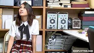 This shoplifter will not be getting her only school uniform returned to her. The officer also decided the right punishment would be to force this slut through the store naked with his cum dripping from her cunt.